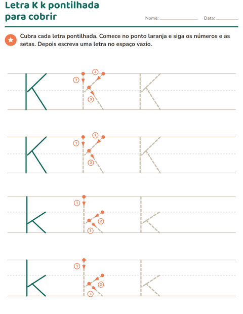 Pré-visualização da ficha de Alfabeto pontilhado para Educação infantil (pré-escola, 5-7 anos)