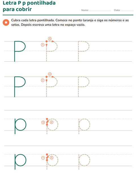 Pré-visualização da ficha de Alfabeto pontilhado para Educação infantil (pré-escola, 5-7 anos)