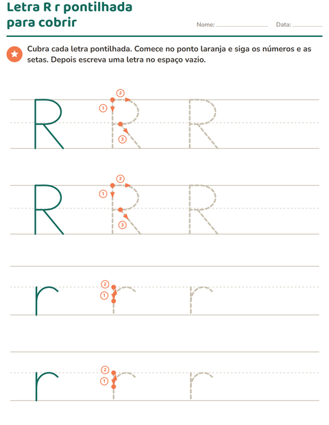 Pré-visualização da ficha de Alfabeto pontilhado para Educação infantil (pré-escola, 5-7 anos)