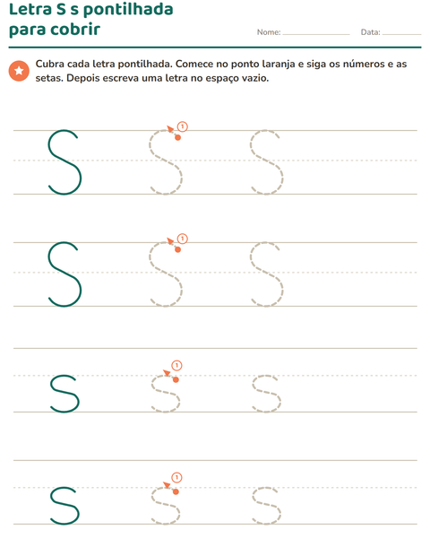 Pré-visualização da ficha de Alfabeto pontilhado para Educação infantil (pré-escola, 5-7 anos)
