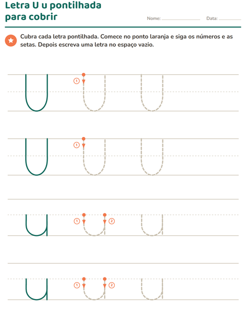Pré-visualização da ficha de Alfabeto pontilhado para Educação infantil (pré-escola, 5-7 anos)