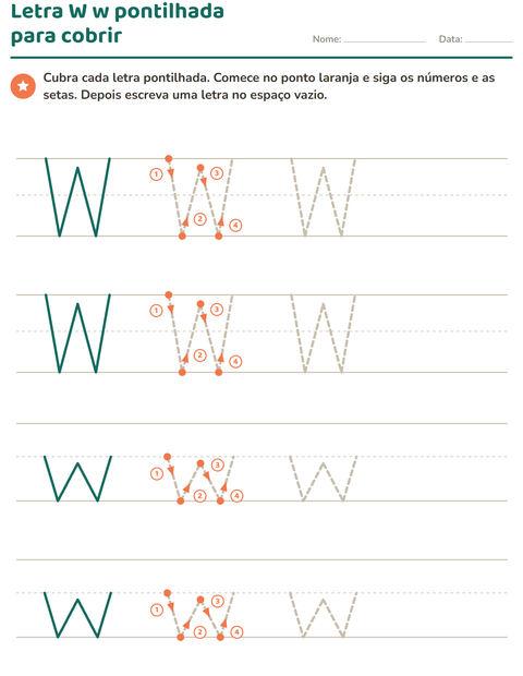 Pré-visualização da ficha de Alfabeto pontilhado para Educação infantil (pré-escola, 5-7 anos)