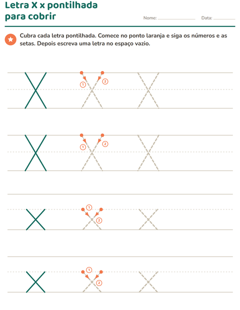 Pré-visualização da ficha de Alfabeto pontilhado para Educação infantil (pré-escola, 5-7 anos)