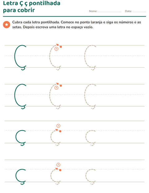 Pré-visualização da ficha de Alfabeto pontilhado para Educação infantil (pré-escola, 5-7 anos)