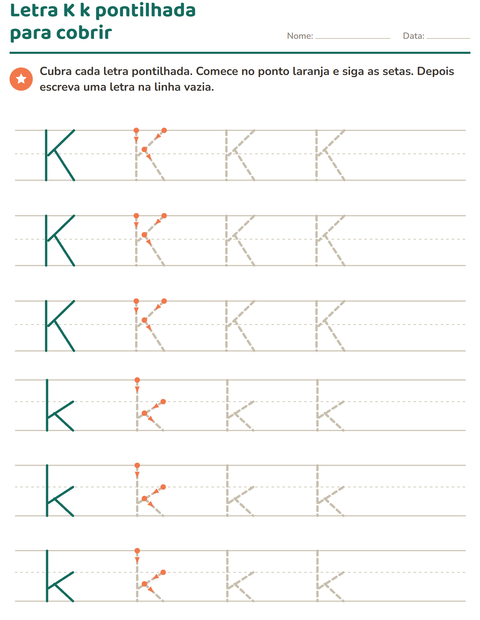 Pré-visualização da ficha de Alfabeto pontilhado para Educação infantil (pré-escola, 5-7 anos)