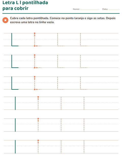 Pré-visualização da ficha de Alfabeto pontilhado para Educação infantil (pré-escola, 5-7 anos)