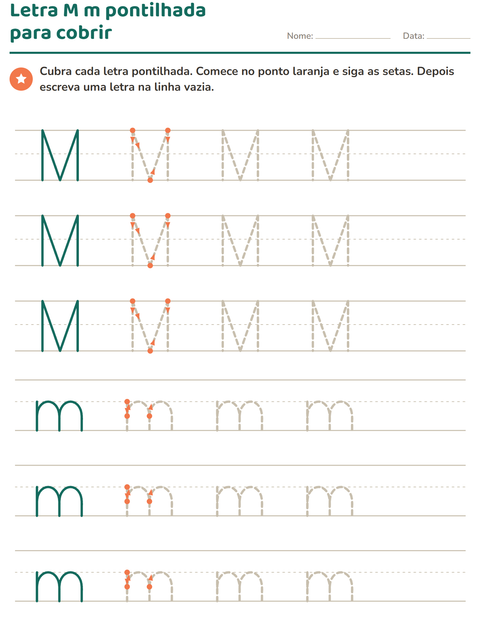 Pré-visualização da ficha de Alfabeto pontilhado para Educação infantil (pré-escola, 5-7 anos)