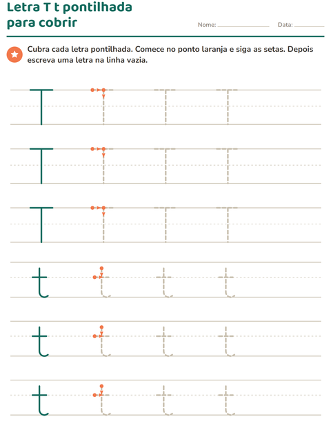 Pré-visualização da ficha de Alfabeto pontilhado para Educação infantil (pré-escola, 5-7 anos)