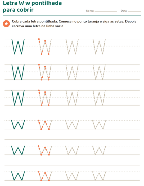 Pré-visualização da ficha de Alfabeto pontilhado para Educação infantil (pré-escola, 5-7 anos)