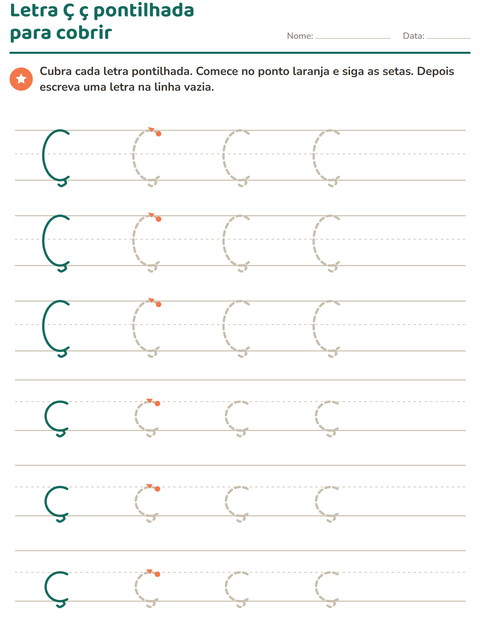 Pré-visualização da ficha de Alfabeto pontilhado para Educação infantil (pré-escola, 5-7 anos)