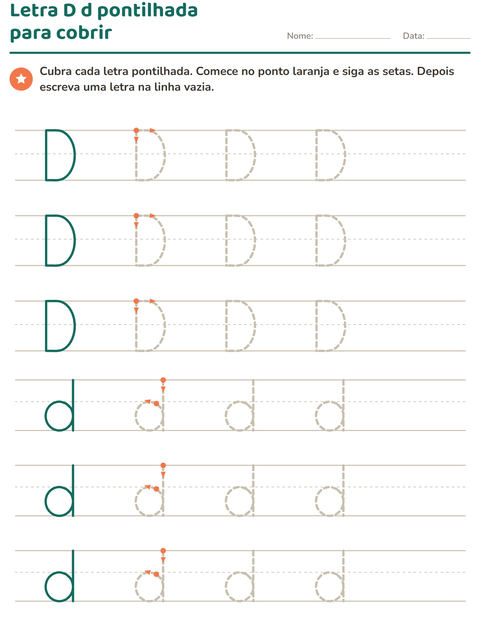 Pré-visualização da ficha de Alfabeto pontilhado para Educação infantil (pré-escola, 5-7 anos)