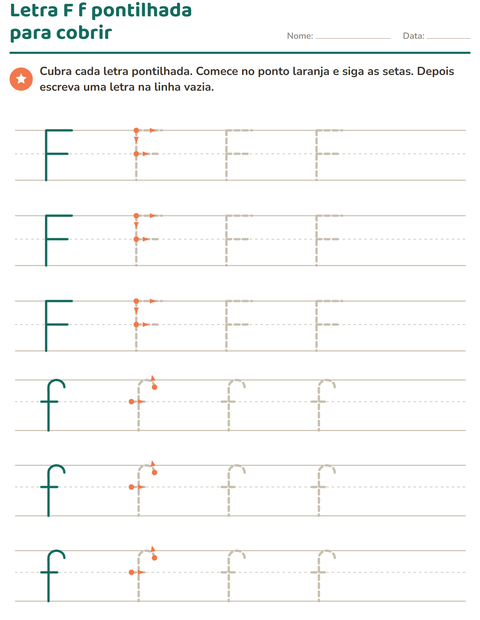 Pré-visualização da ficha de Alfabeto pontilhado para Educação infantil (pré-escola, 5-7 anos)