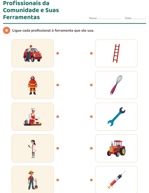 Pré-visualização da ficha de Associação em Ciências para Educação infantil (pré-escola, 5-7 anos)