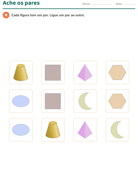 Pré-visualização da ficha de Associação visual com Formas para Educação infantil (pré-escola, 5-7 anos)