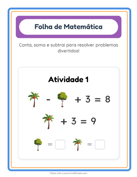 Pré-visualização da ficha de Atividade De Matemática com Árvores para Educação infantil (pré-escola, 5-7 anos)