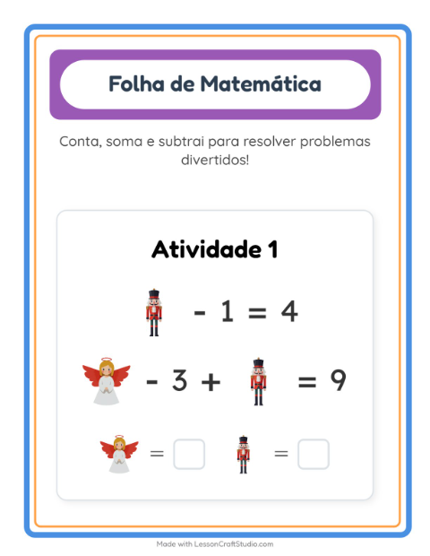 Pré-visualização da ficha de Atividade De Matemática com Natal para Educação infantil (pré-escola, 5-7 anos)