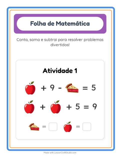 Pré-visualização da ficha de Atividade De Matemática com No supermercado para Educação infantil (pré-escola, 5-7 anos)