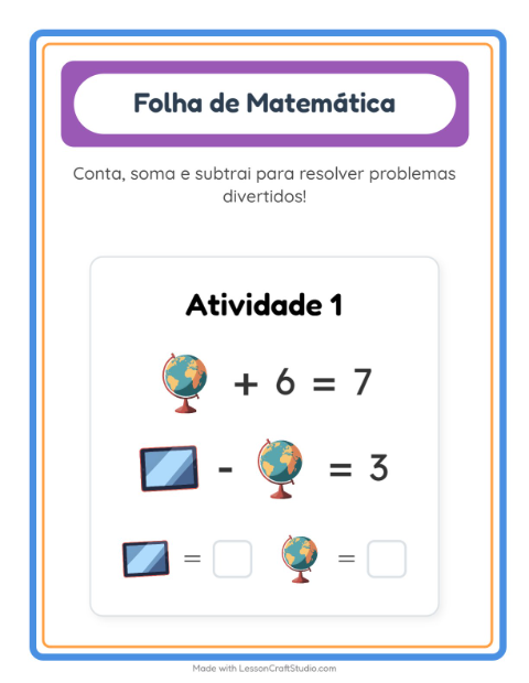 Pré-visualização da ficha de Atividade De Matemática com Sala de aula para Educação infantil (pré-escola, 5-7 anos)