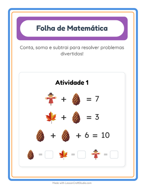 Pré-visualização da ficha de Atividade De Matemática com Diversos para Educação infantil (pré-escola, 5-7 anos)