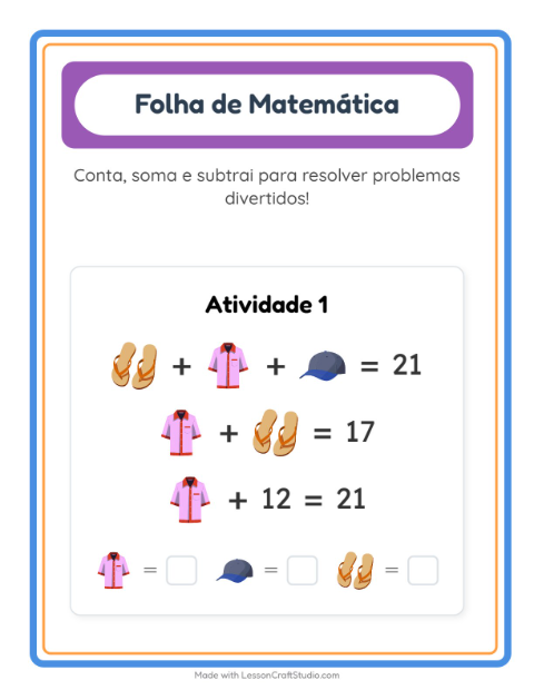 Pré-visualização da ficha de Atividade De Matemática com Roupas para Educação infantil (pré-escola, 5-7 anos)