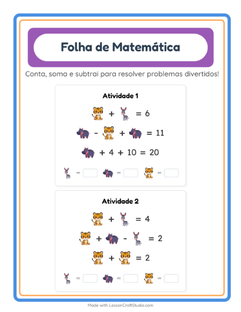 Pré-visualização da ficha de Atividade De Matemática para Educação infantil (pré-escola, 5-7 anos)