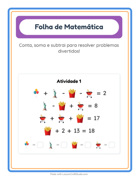 Pré-visualização da ficha de Atividade De Matemática com 4 de Julho para Educação infantil (pré-escola, 5-7 anos)