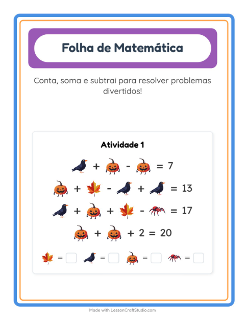 Pré-visualização da ficha de Atividade De Matemática com Diversos para Educação infantil (pré-escola, 5-7 anos)