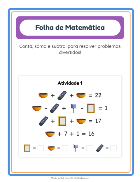Pré-visualização da ficha de Atividade De Matemática com Pela casa para Educação infantil (pré-escola, 5-7 anos)