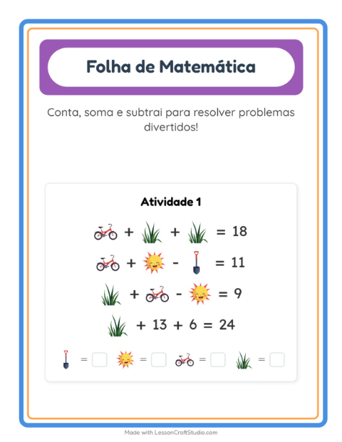 Pré-visualização da ficha de Atividade De Matemática com Primavera para Educação infantil (pré-escola, 5-7 anos)