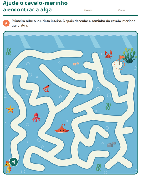 Pré-visualização da ficha de Atividades de labirinto para 1º ano do ensino fundamental