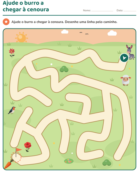 Pré-visualização da ficha de Atividades de labirinto para Educação infantil (pré-escola, 5-7 anos)