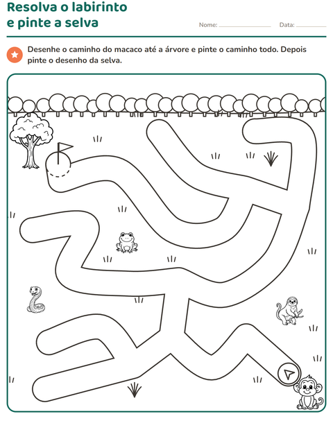 Pré-visualização da ficha de Atividades de labirinto para Educação infantil (pré-escola, 5-7 anos)
