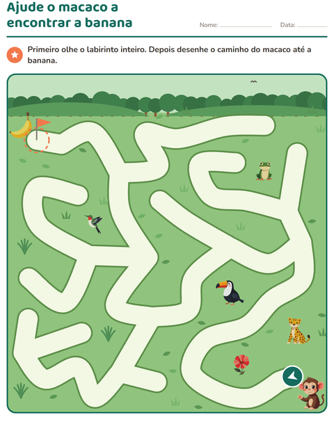 Pré-visualização da ficha de Atividades de labirinto para 1º ano do ensino fundamental