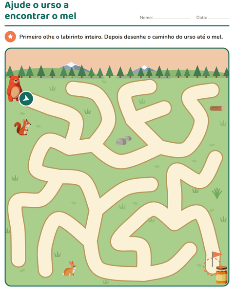 Pré-visualização da ficha de Atividades de labirinto para 1º ano do ensino fundamental