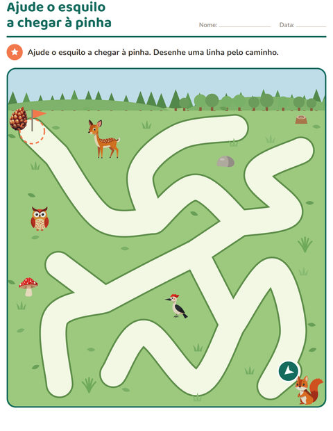 Pré-visualização da ficha de Atividades de labirinto para Educação infantil (pré-escola, 5-7 anos)