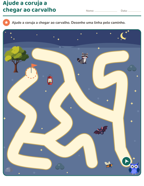 Pré-visualização da ficha de Atividades de labirinto para Educação infantil (pré-escola, 5-7 anos)