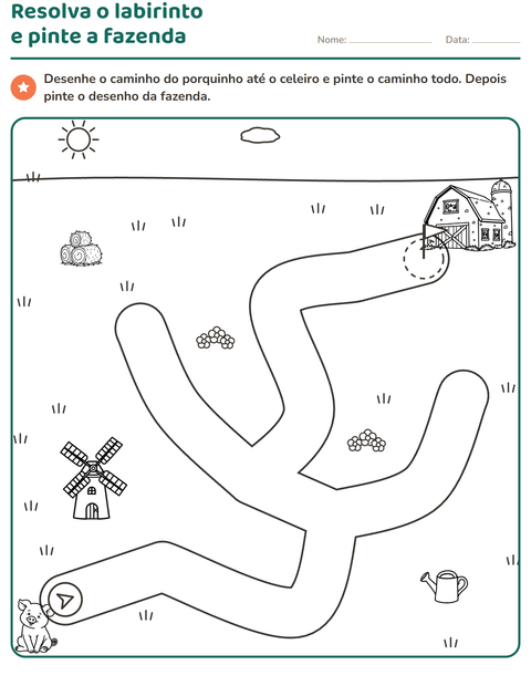 Pré-visualização da ficha de Atividades de labirinto para Educação infantil (pré-escola, 5-7 anos)