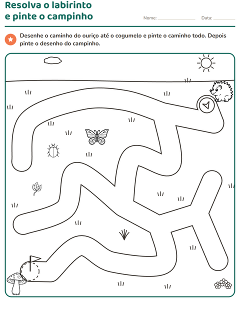 Pré-visualização da ficha de Atividades de labirinto para Educação infantil (pré-escola, 5-7 anos)