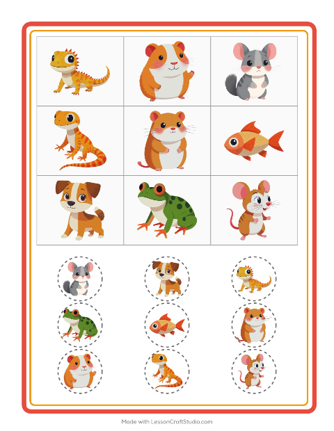 Bingo de imagens – Animais de estimação