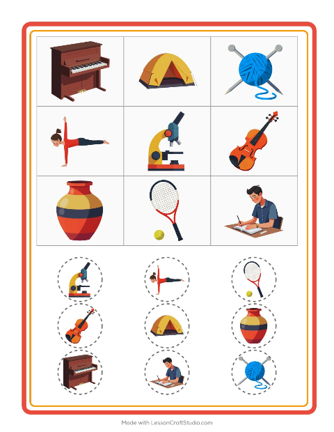Pré-visualização da ficha de Bingo com Atividades para Educação infantil (pré-escola, 5-7 anos)