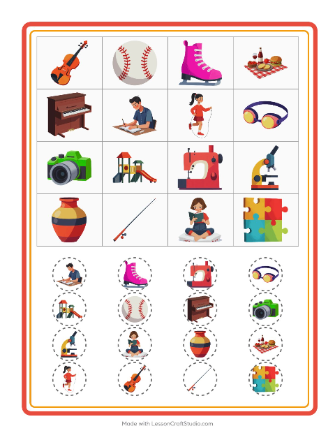 Pré-visualização da ficha de Bingo com Atividades para Educação infantil (pré-escola, 5-7 anos)