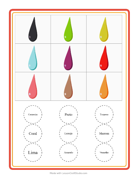 Pré-visualização da ficha de Bingo com Cores para Educação infantil (pré-escola, 5-7 anos)