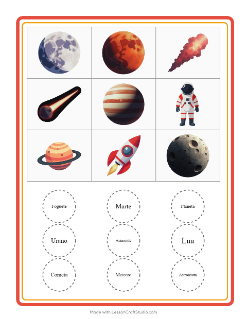 Pré-visualização da ficha de Bingo com Espaço para Educação infantil (pré-escola, 5-7 anos)