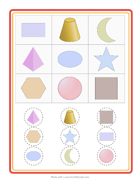 Pré-visualização da ficha de Bingo com Formas para Educação infantil (pré-escola, 5-7 anos)