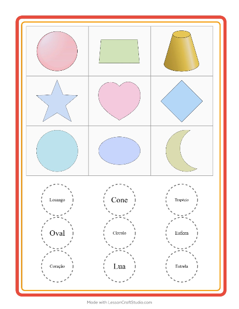 Pré-visualização da ficha de Bingo com Formas para Educação infantil (pré-escola, 5-7 anos)