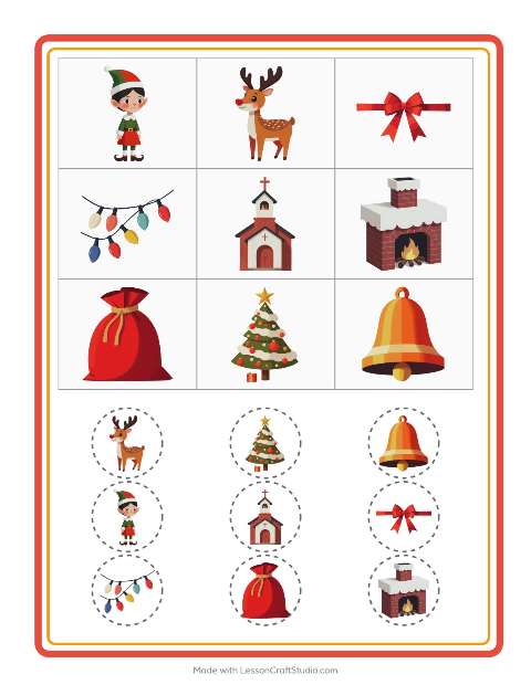 Pré-visualização da ficha de Bingo com Natal para Educação infantil (pré-escola, 5-7 anos)