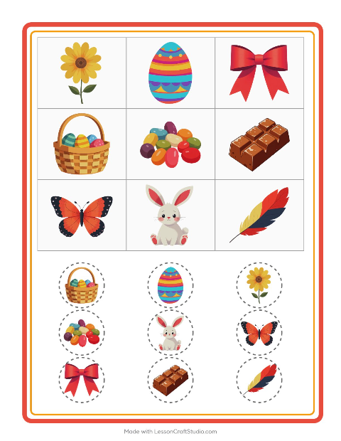 Pré-visualização da ficha de Bingo com Páscoa para Educação infantil (pré-escola, 5-7 anos)