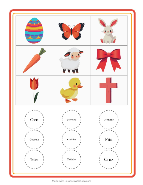 Pré-visualização da ficha de Bingo com Páscoa para Educação infantil (pré-escola, 5-7 anos)