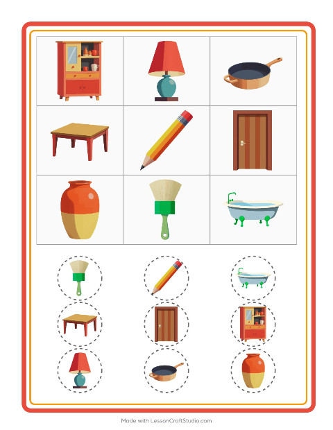 Pré-visualização da ficha de Bingo com Pela casa para Educação infantil (pré-escola, 5-7 anos)