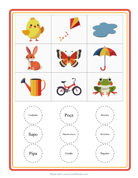 Pré-visualização da ficha de Bingo com Primavera para Educação infantil (pré-escola, 5-7 anos)